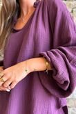 Santos Cushion Cotton Heathcliff Blouse Aubergine?